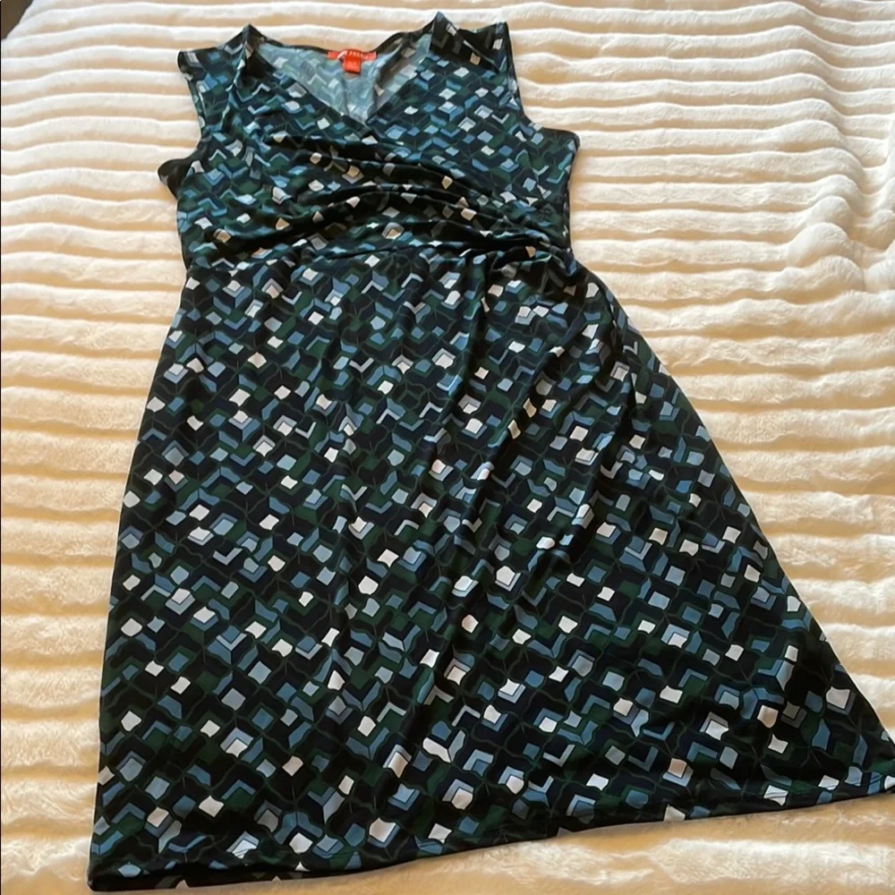 🇨🇦 Joe Fresh Geometric Patterned Black Sleeveless Dress, women's size M - Picture 8 of 15